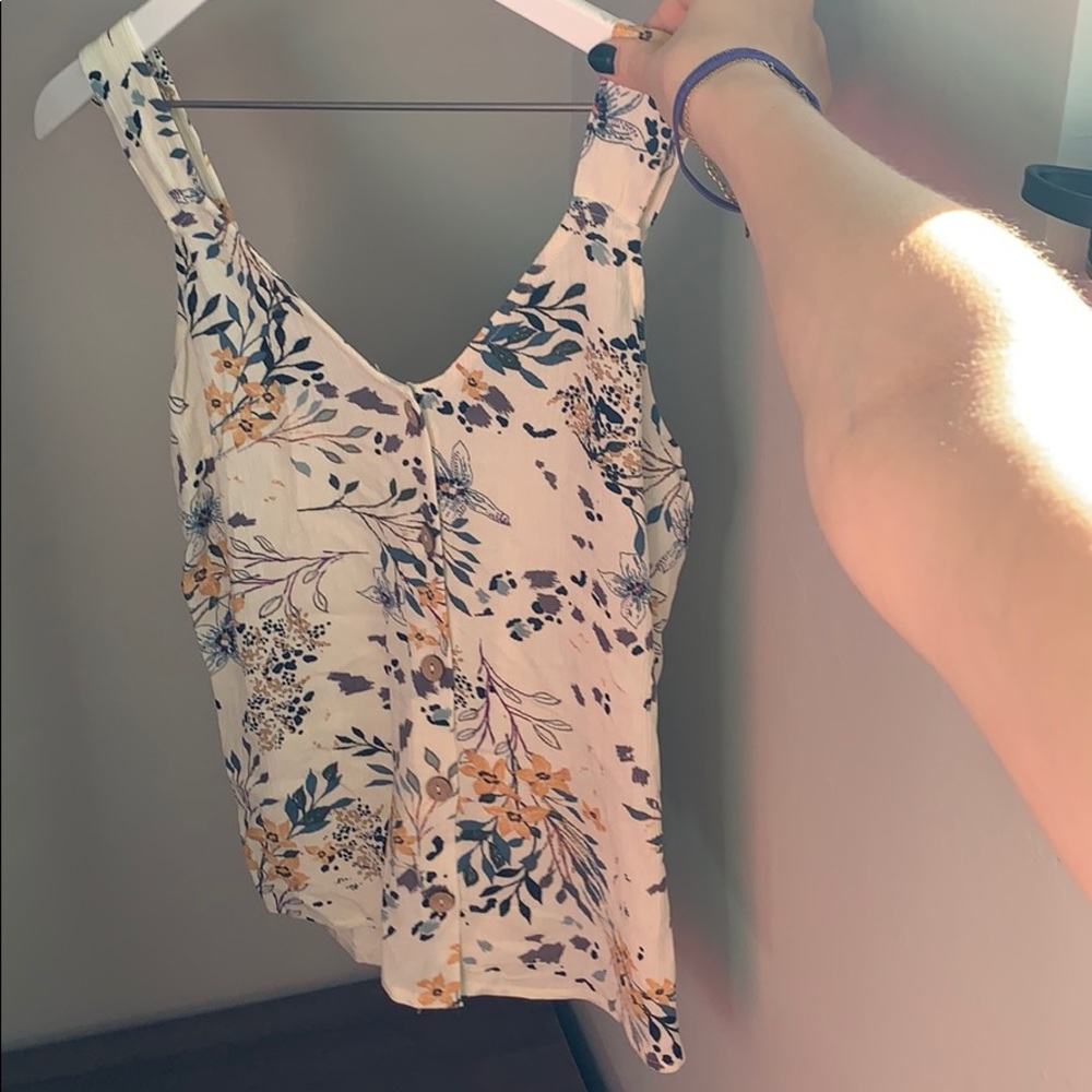 COPY - maurices floral button down tank blouse, s…